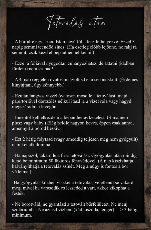 Tetoválás után