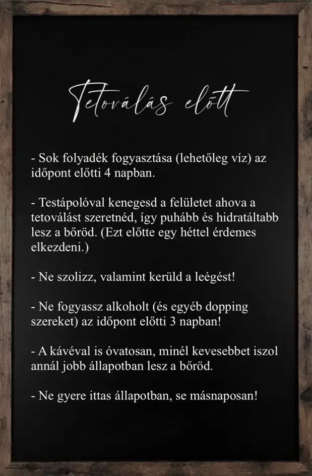 Tetoválás előtt